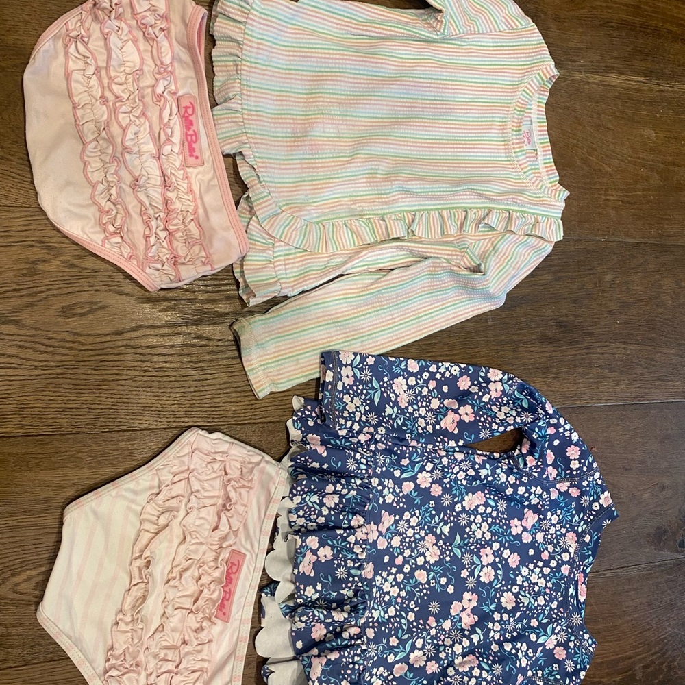 Ruffle Butts 4T Long Sleeve Rash Guard Bikinis